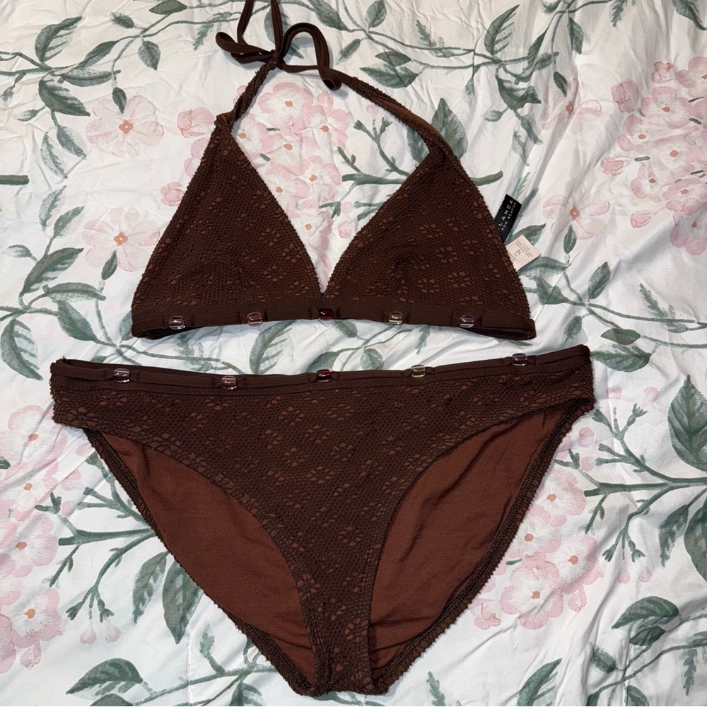 La Blanca Chocolate Brown Crochet Bikini